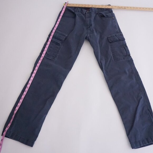 Tough Duck Navy Heavyweight Cotton Carpenter Cargo Loop Workwear Pants 34X34 - Picture 3 of 16